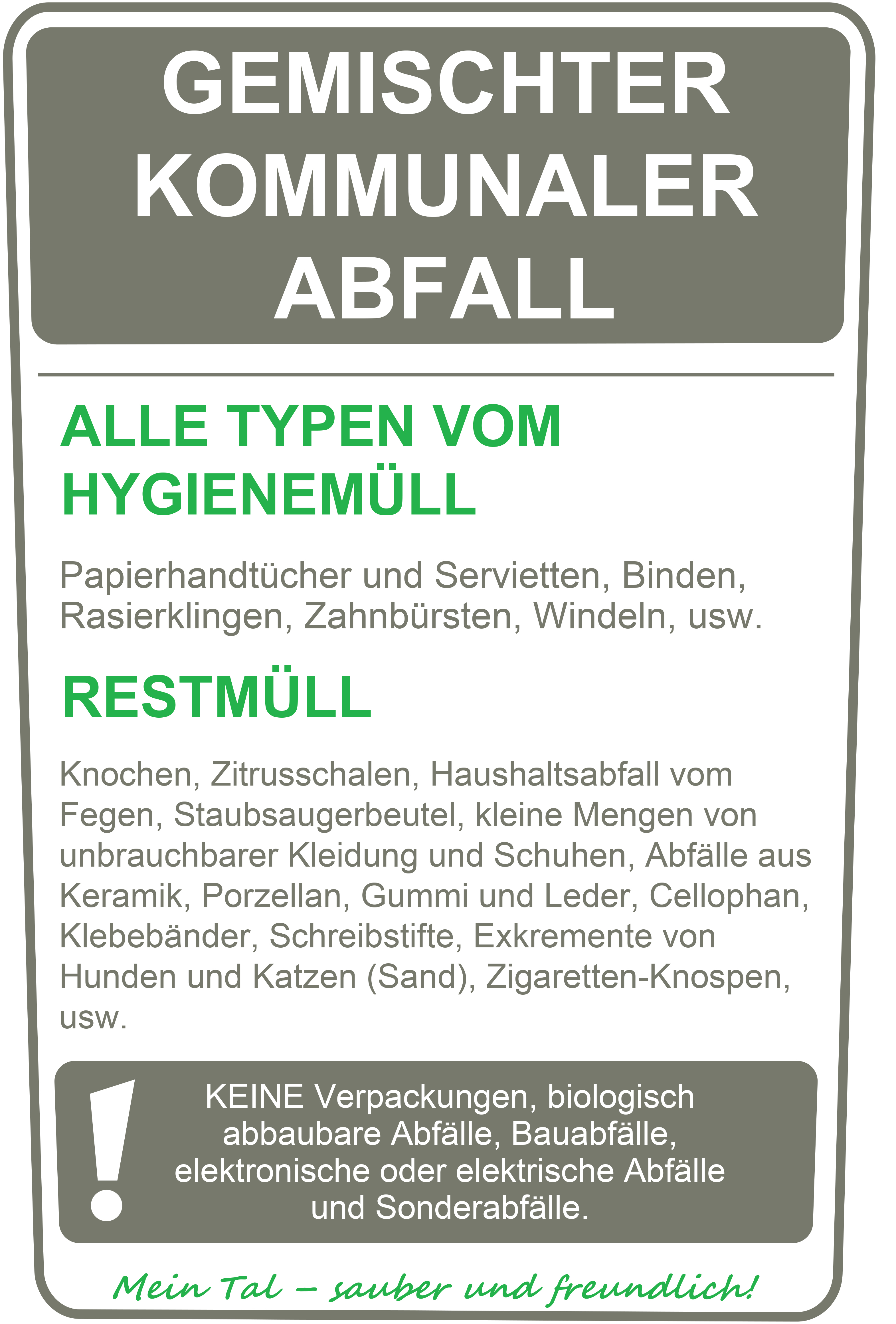 GEMISCHTER KOMUMUNALER ABFAL GEMISCHTER KOMUMUNALER ABFAL