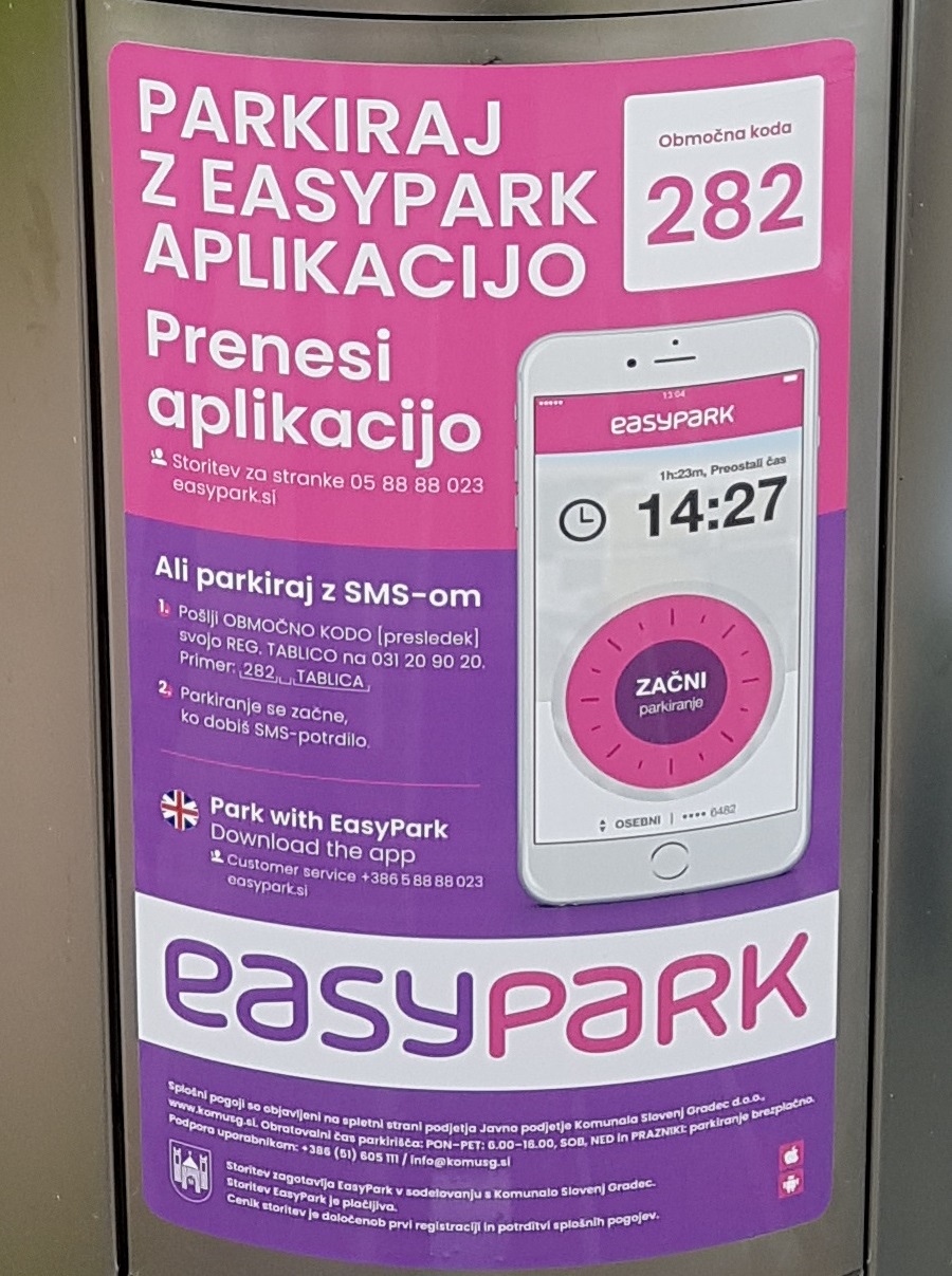 Parkomat SMS plačevanje - navodila